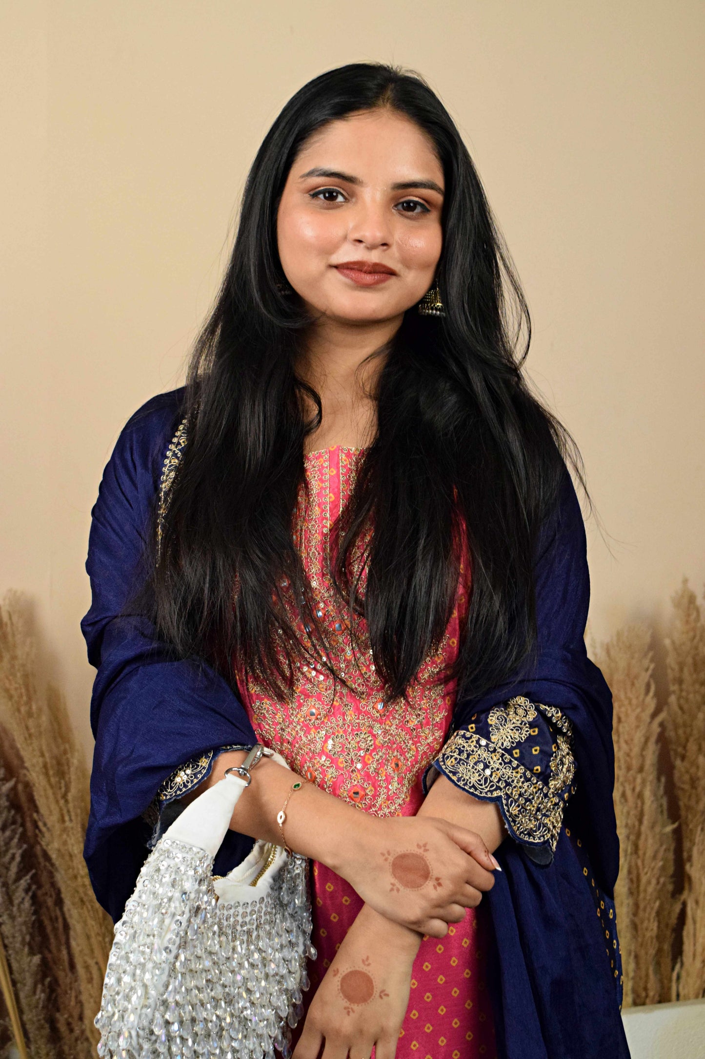 Shrinagar Blue Bandhani Hanwork Suit Set