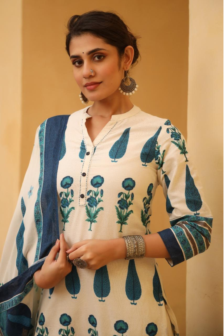 Gul Handblock Print Suit Set