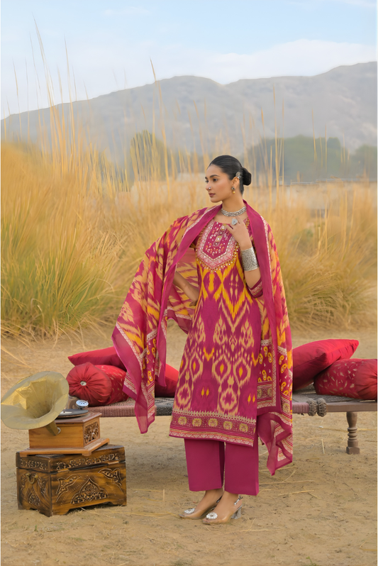 Shringar Ikat Print Suit Set