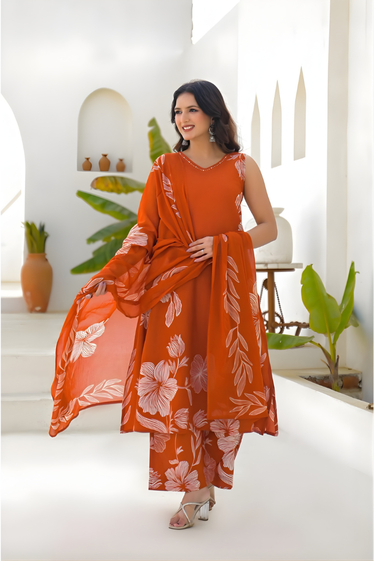 Gul Floral A-Line Suit Set