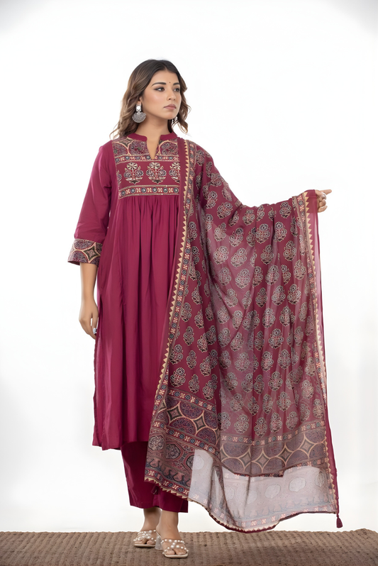 Shringar Handcrafted Yoke Suit Set