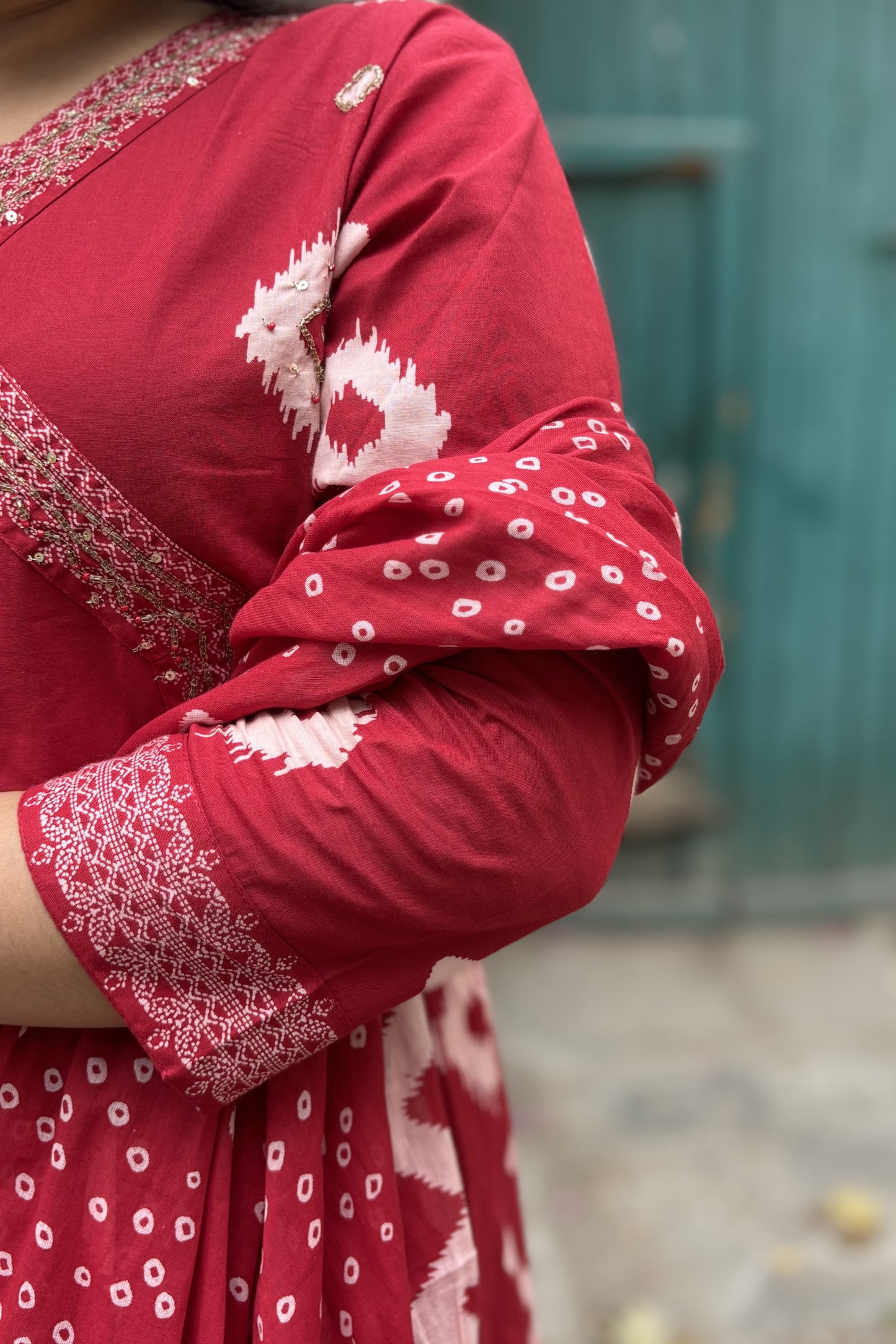 Shringar Red Aangrakh Anarkali Suit Set