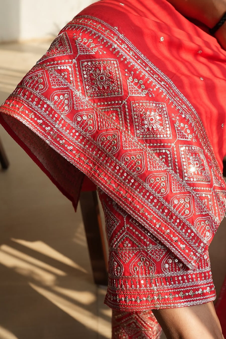 Shringar Red Handwork A-line Suit Set
