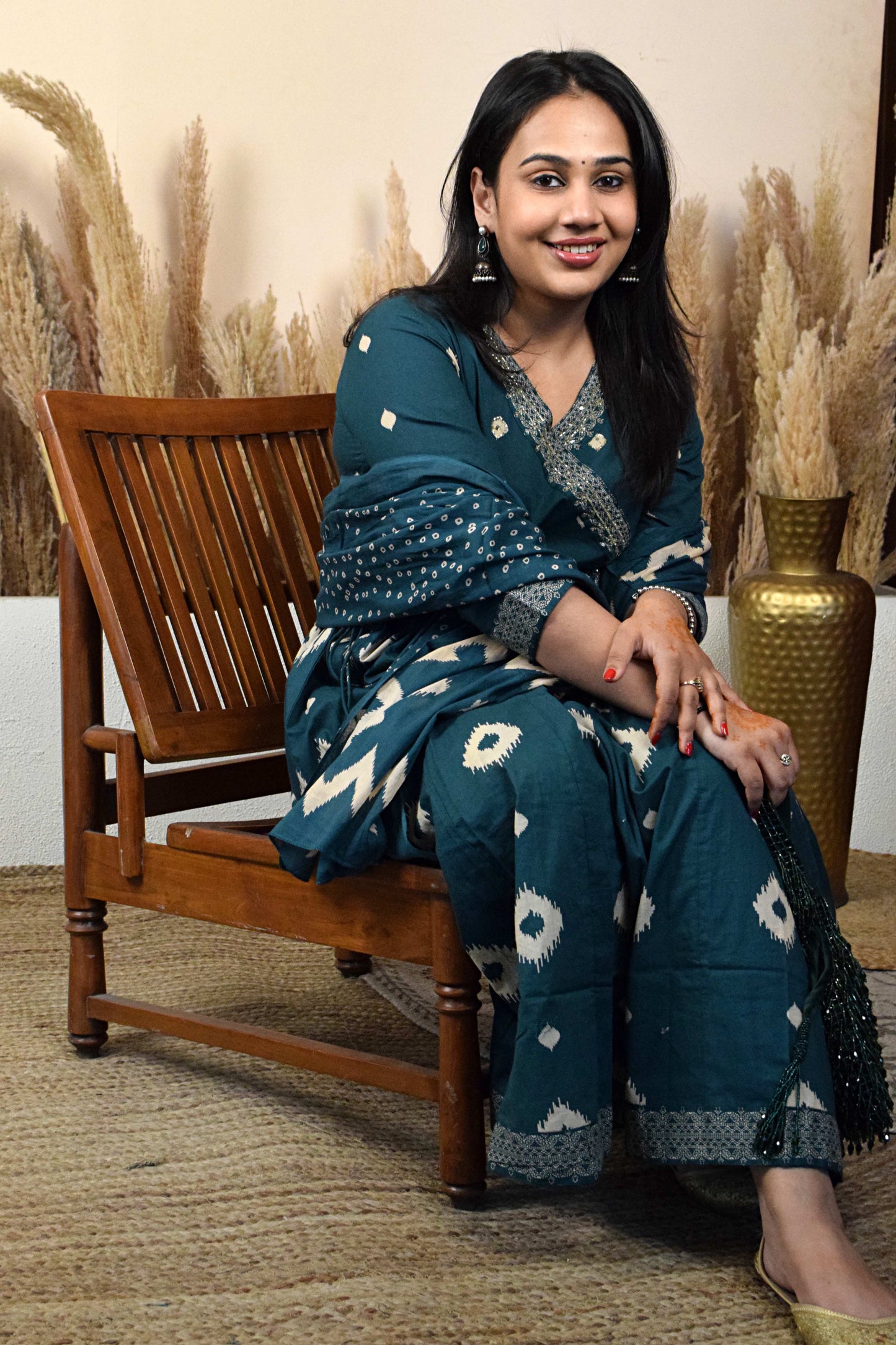 Shringar Dark Green Aangrakh Anarkali Suit Set