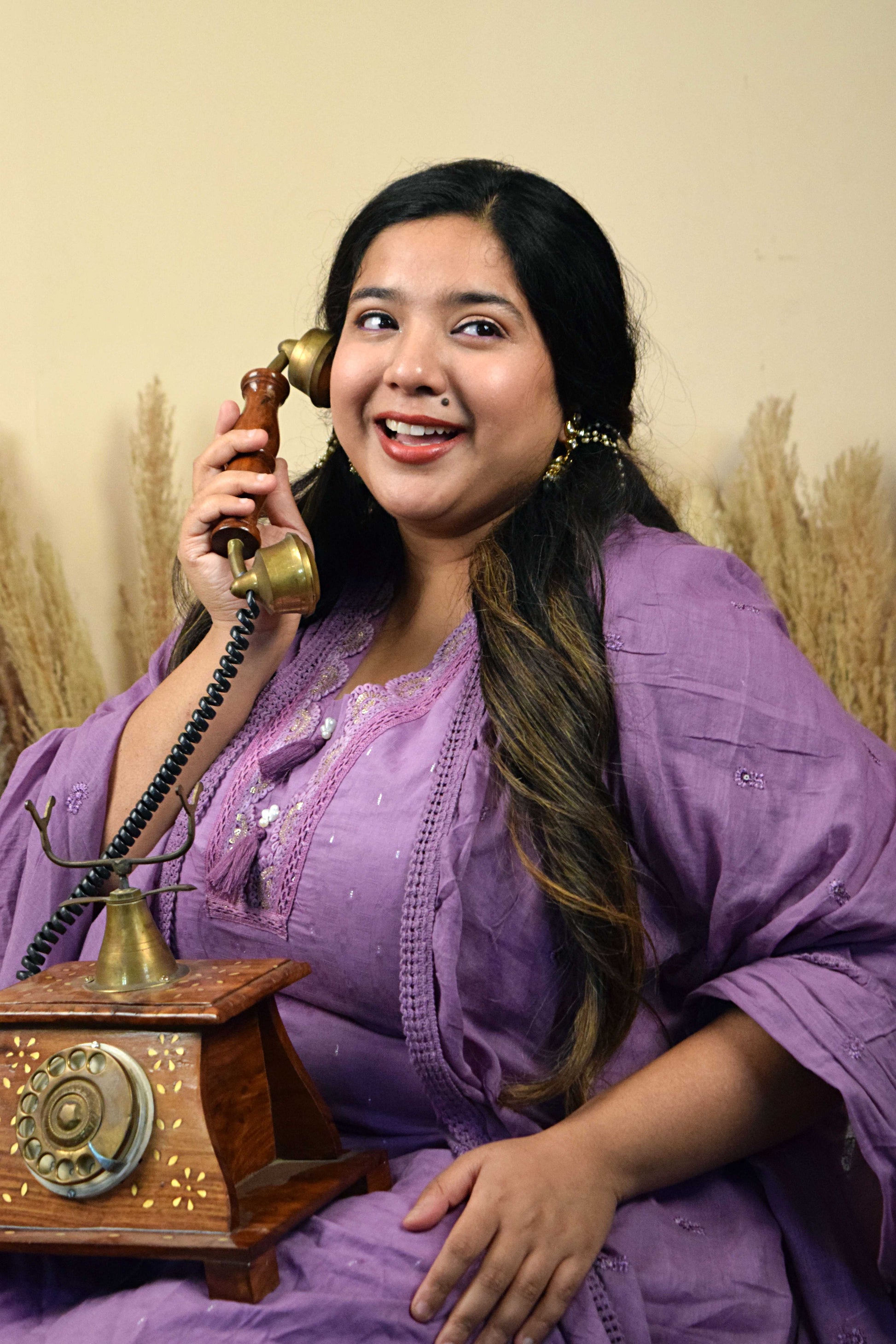 Inayat Lilac V Neck Handwork Suit Set