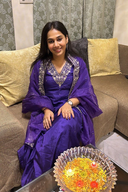 Shringar Royal Purple Handwork Suit Set