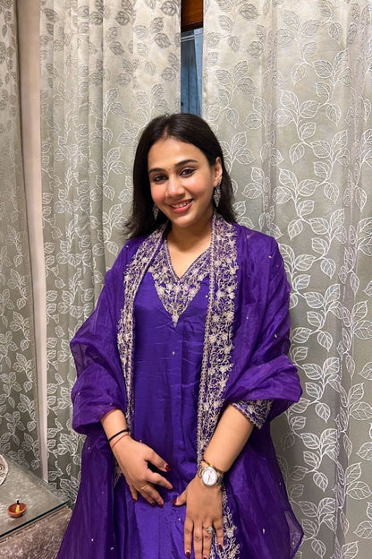 Shringar Royal Purple Handwork Suit Set
