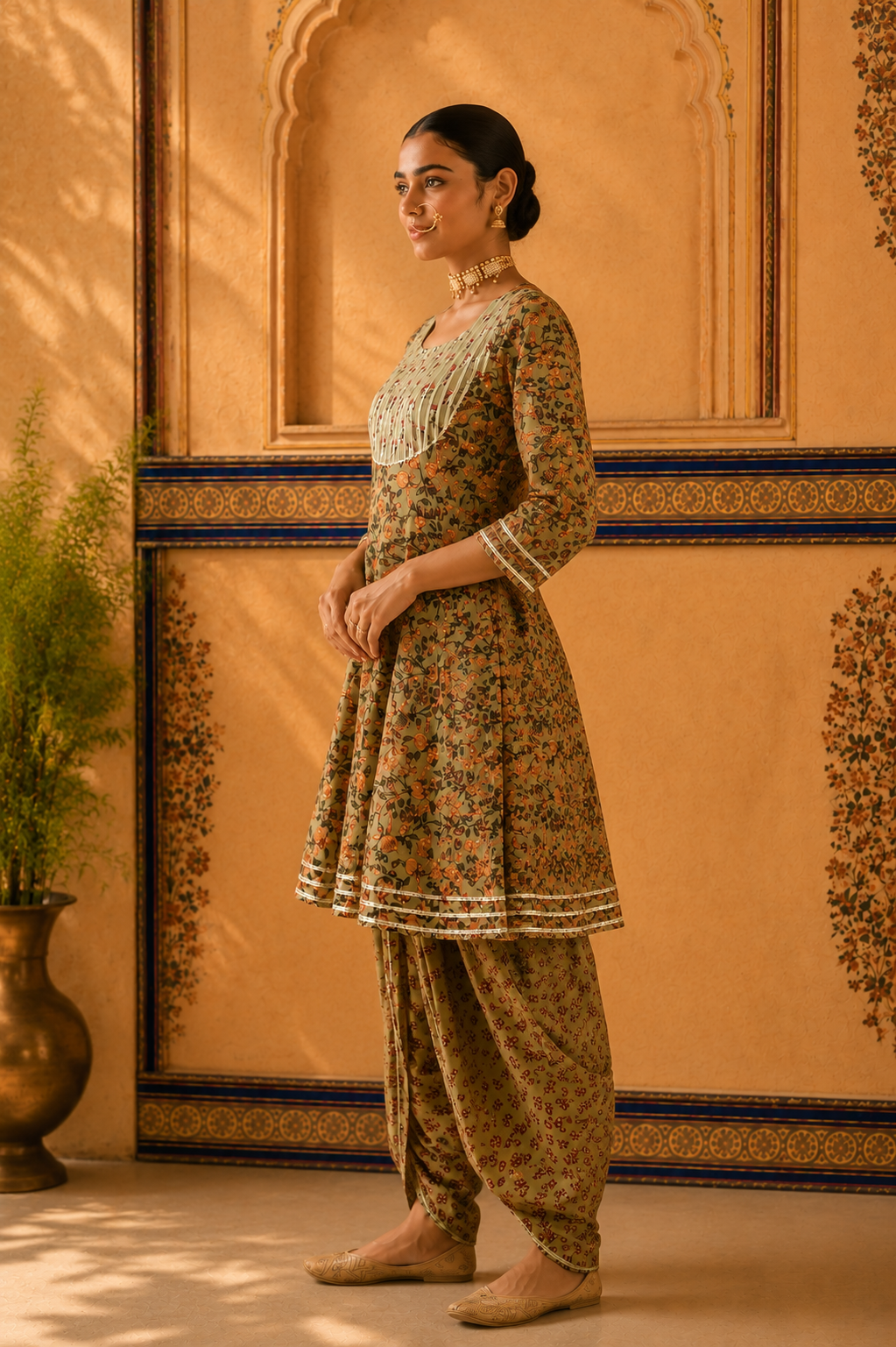 Floral Dhoti Co-ord Set