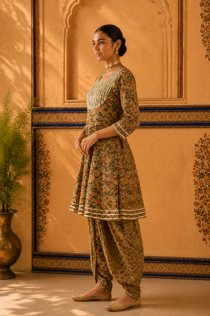 Floral Dhoti Co-ord Set