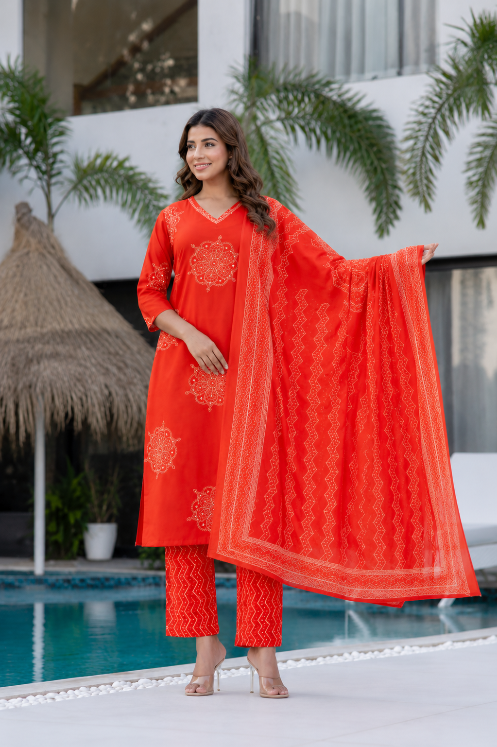 Shringar Rang Bandhani Print Cotton Suit Set