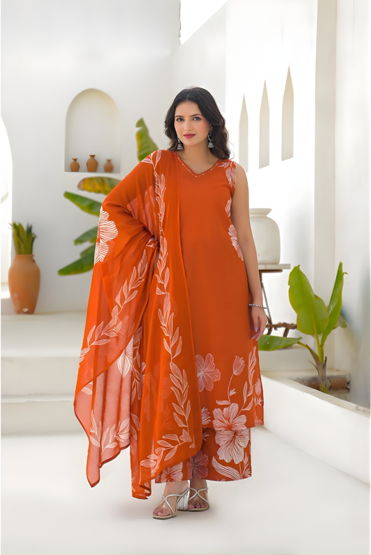 Gul Floral A-Line Suit Set