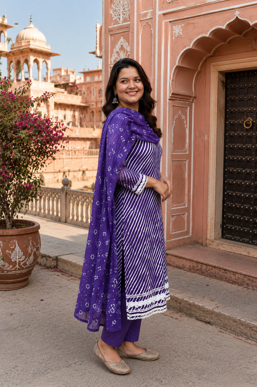 Leher Purple Suit Set