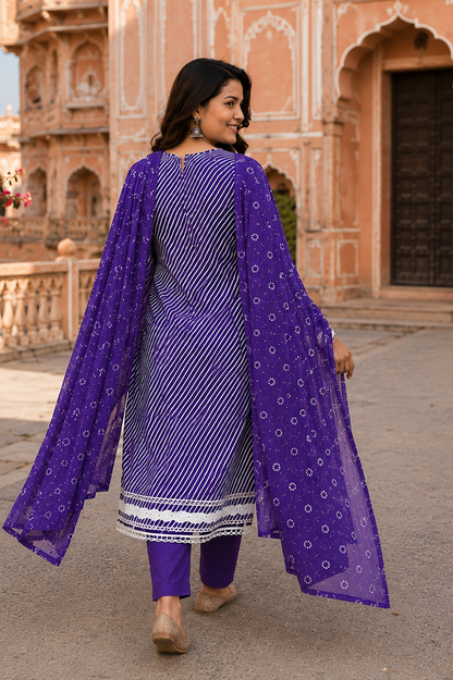 Leher Purple Suit Set